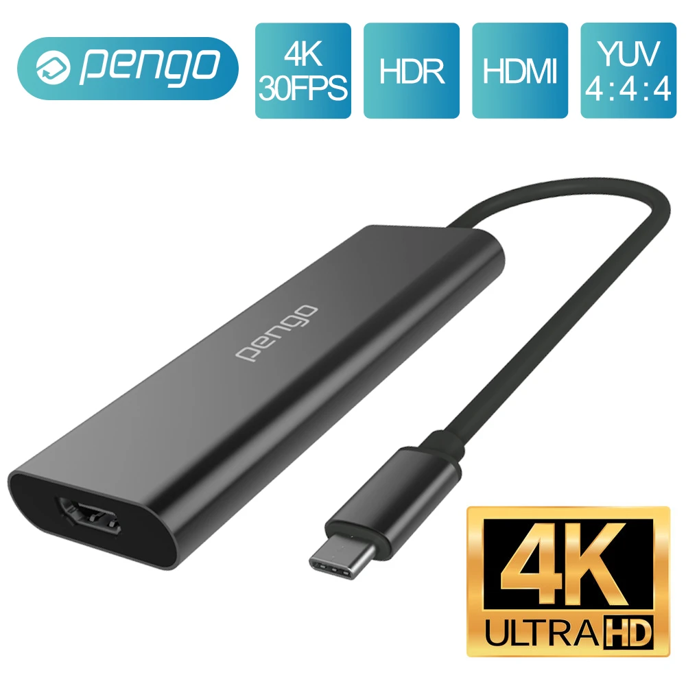 【Pengo】4K HDMI to USB-C 影像擷取器 /直播遊戲 • 影片錄製 • 隨插即用 • Game Capture