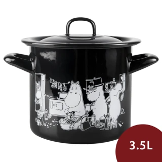 【Muurla】嚕嚕米琺瑯湯鍋 家庭生活 黑色 3.5L