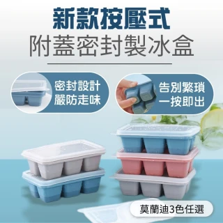 【DaoDi】新款加大按壓式密封製冰盒2入組(附蓋製冰模具 冰塊盒副食品盒)