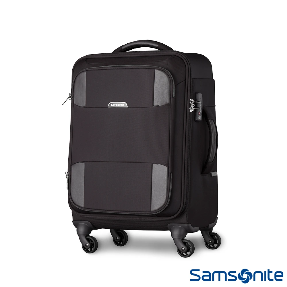 【Samsonite 新秀麗】21吋VOX智慧型大容量靜音輪布面TSA行李箱 黑(03S)