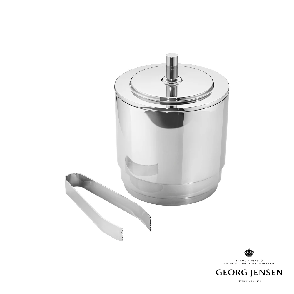 【Georg Jensen 官方旗艦店】MANHATTAN 冰桶與冰塊夾(不鏽鋼)