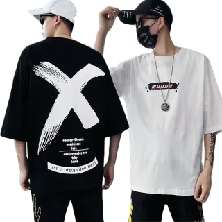 【CPMAX】韓系嘻哈寬鬆五分短袖T恤(2色可選 韓版T恤 大學T 夏季T恤 T87)