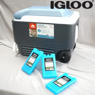 【IGLOO】MAXCOLD系列五日鮮40QT拉桿冰桶34061+保冷劑M*3(美國製造、保鮮保冷、五日鮮、露營)