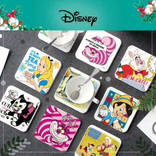 【收納王妃】[Disney迪士尼]正版授權 台灣SGS認證不含石綿-愛麗絲&小木偶 珪藻土杯墊(2入一組)