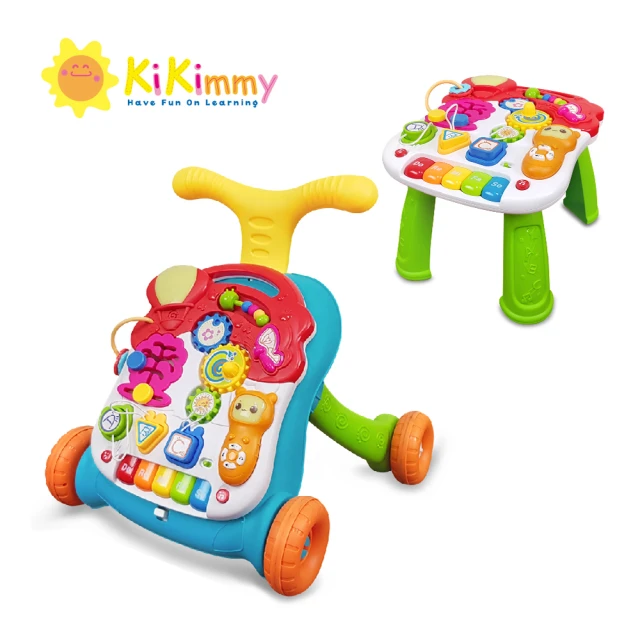 第01名 【kikimmy】寶寶三合一音樂助步車(聲光遊戲盤+遊戲桌+學步車)