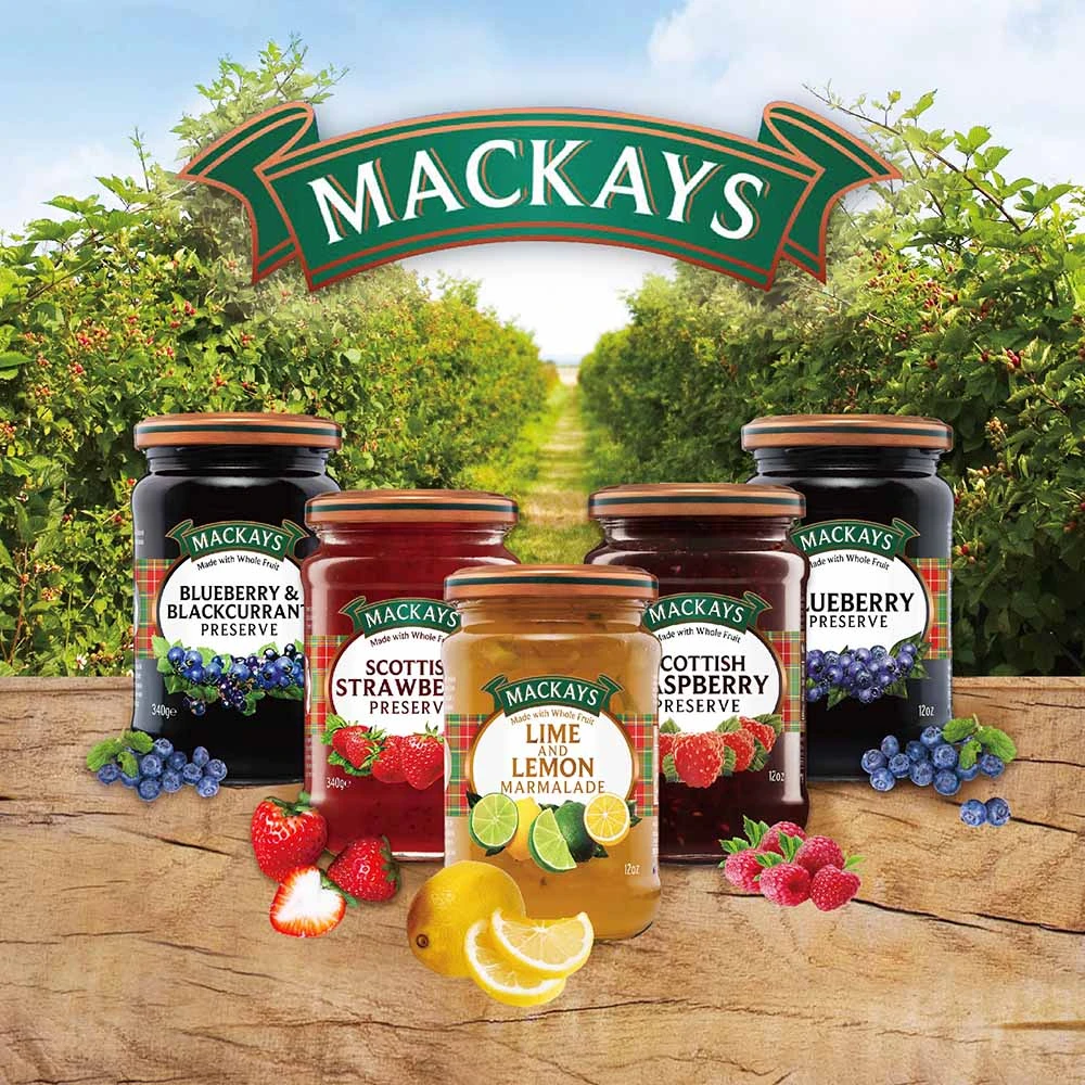 【Mackays】蘇格蘭梅凱果醬340g-口味任選1罐(草莓/萊姆檸檬/藍莓黑醋栗/藍莓/覆盆莓)