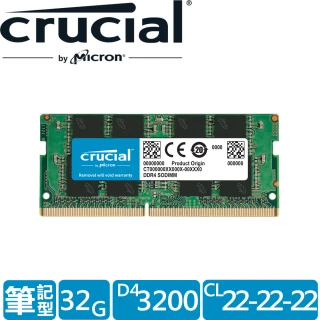 【Crucial 美光】DDR4 3200_32G NB用記憶體(CT32G4SFD832A)