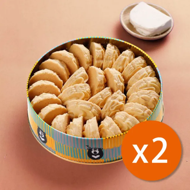 鴻鼎果子 經典原味曲奇餅2件組 約385g鐵盒淨125g Momo購物網