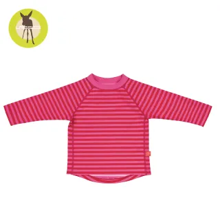 【德國Lassig】嬰幼兒抗UV長袖泳裝上衣-櫻桃粉條紋(18個月-36個月)