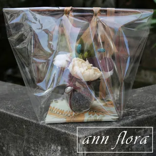 【ann flora】小圓盆乾燥花提袋組合(送禮首選乾燥花禮)