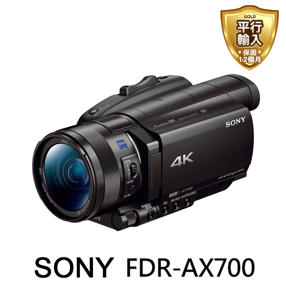 【SONY 索尼】FDR-AX700 4K數位運動攝影機*(平行輸入-送副電等)