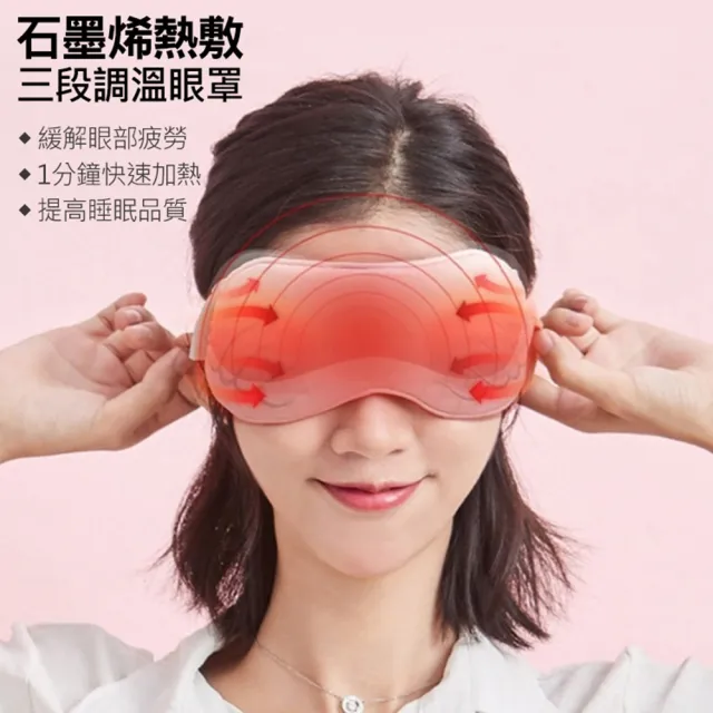 石墨烯熱敷眼罩 天使翅膀蒸氣眼罩 三檔溫控1分鐘快速加熱 Momo購物網