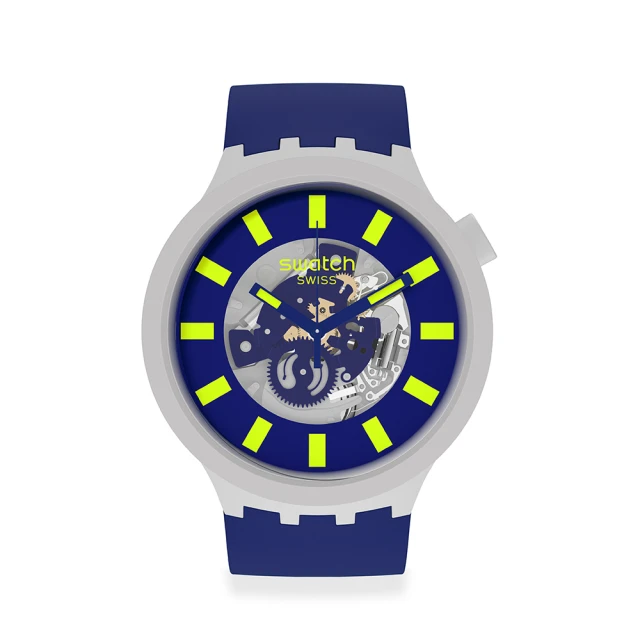 SWATCH BIG BOLD系列手錶LIMY夜空藍 男錶 女錶 瑞士錶 錶(47mm)