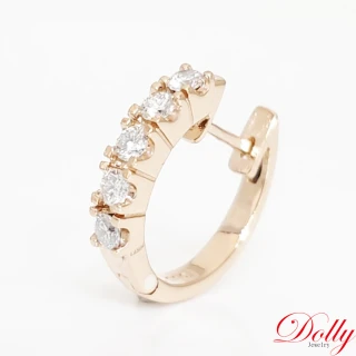 【DOLLY】14K金 0.25克拉玫瑰金單邊鑽石耳環(003)