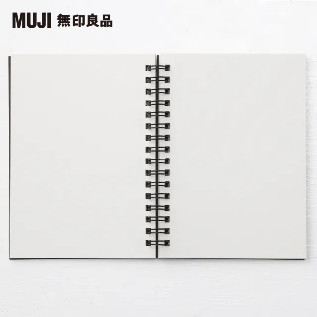 【MUJI 無印良品】雙環筆記本/空白/80張.A6.深灰