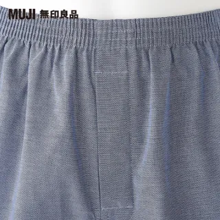 【MUJI 無印良品】男有機棉牛津布前開平口褲(藍色)
