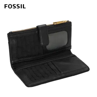 【FOSSIL】Cora 掀蓋釦式手拿長夾-黑色 SL6464001