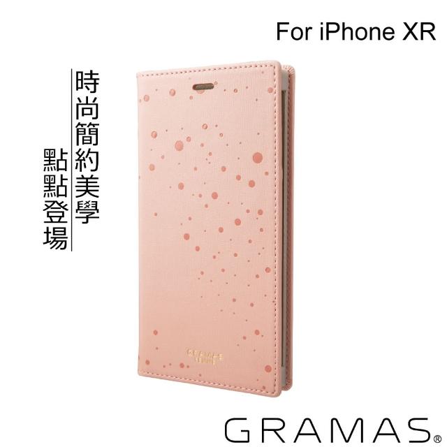 【Gramas】iPhone XR 點點掀蓋式皮套(粉紅)