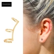 【SHASHI】紐約品牌 Mercy Ear Cuff 簡約鑲鑽三層耳骨夾 無耳洞女孩必備(耳骨夾)