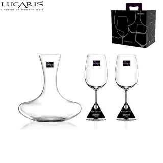 【LUCARIS】無鉛水晶醒酒瓶+波爾多紅酒杯禮盒組(酒器禮盒組)