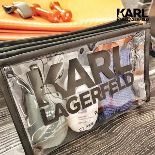 【KARL LAGERFELD 卡爾】KARL LOGO盥洗袋(原廠公司貨)