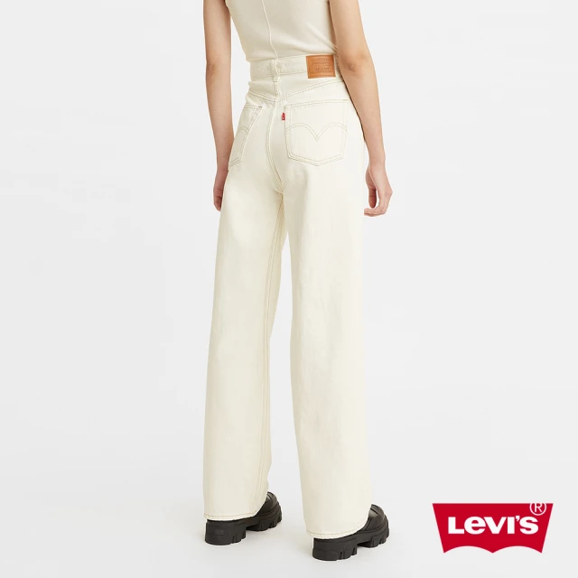 【LEVIS】女款 High Loose 復古超高腰牛仔寬褲 / 簡約白 / 寒麻纖維-人氣新品