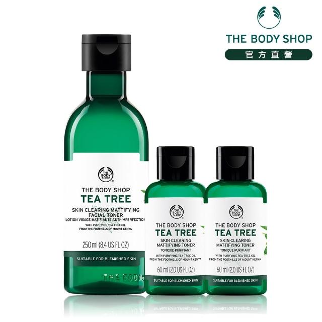 【THE BODY SHOP 美體小舖】天然茶樹淨膚保濕組(調理水250ml+保濕乳40ml 贈 潔面膠60ml*2)