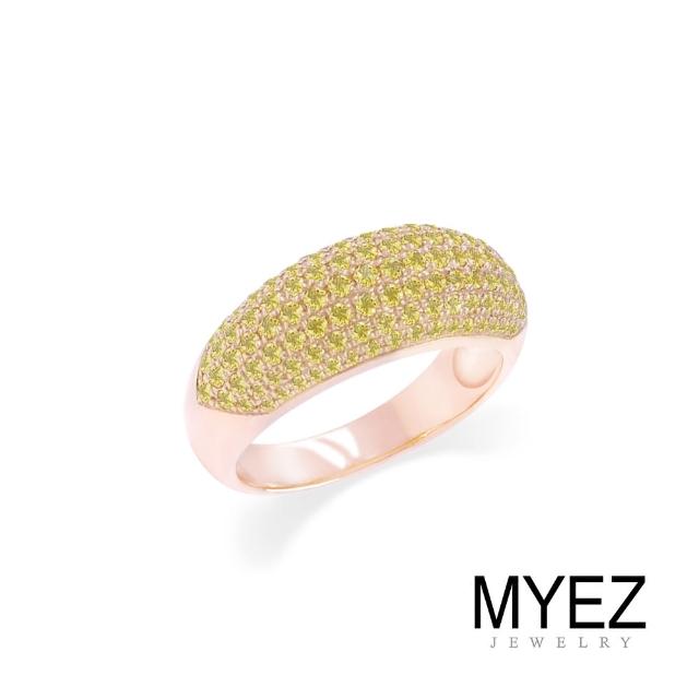 【MYEZ】一克拉天然黃彩鑽石設計師18K玫瑰金鑽戒女戒