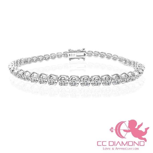 【CC Diamond】日本進口 18K 3克拉天然鑽石手鏈(有感覺了)