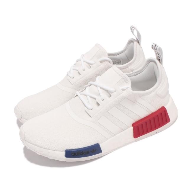 【adidas 愛迪達】休閒鞋 NMD_R1 襪套 運動 經典復刻 男女鞋 愛迪達 Cloud White 情侶鞋 白 藍紅(GZ7925)