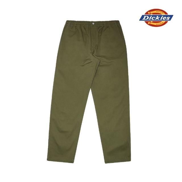 【Dickies】Dickies男款軍綠色鬆緊腰頭休閒長褲｜DK008062MGR