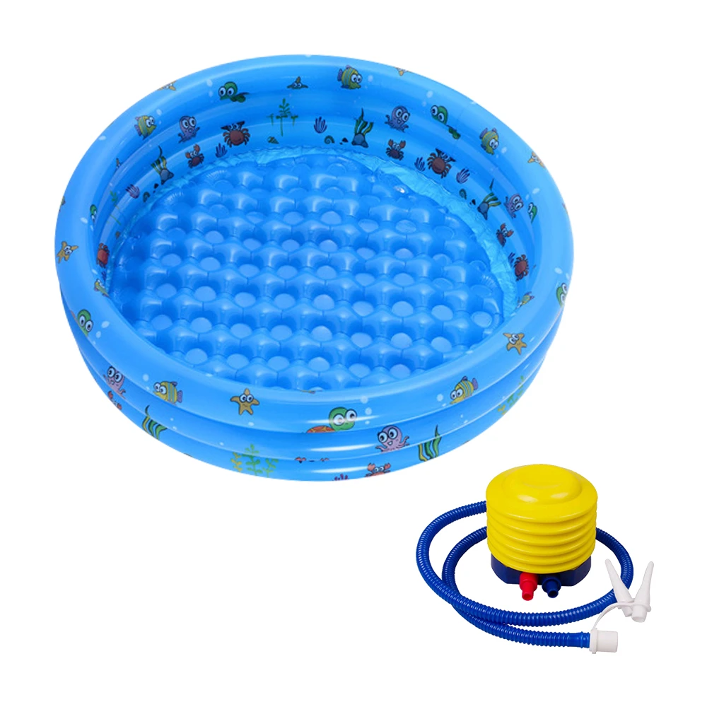 【JoyNa】兒童充氣游泳池+採壓式打氣筒(三環獨立充氣.球池.100cm)