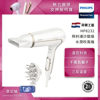 【Philips 飛利浦】沙龍級護髮水潤負離子專業吹風機(HP8232)