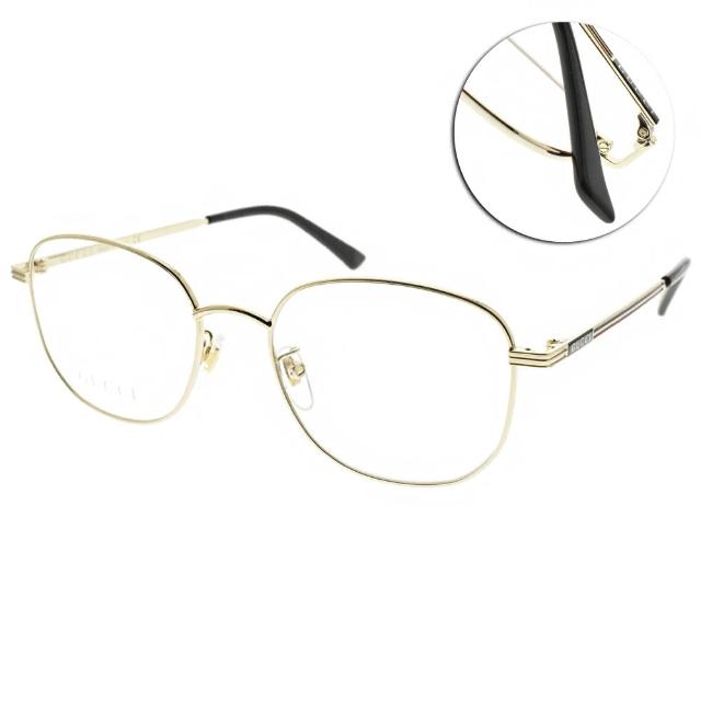【GUCCI 古馳】光學眼鏡 時尚圓框款(金-黑#GG0838OK 003)