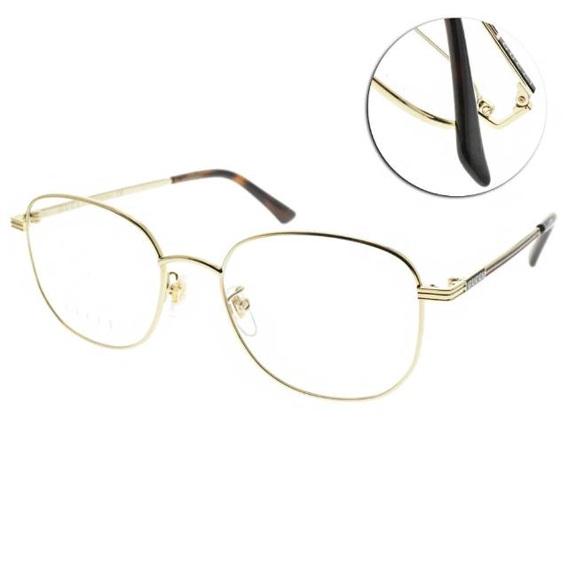 GUCCI 古馳【GUCCI 古馳】光學眼鏡 時尚圓框款(金-琥珀棕#GG0838OK 002)