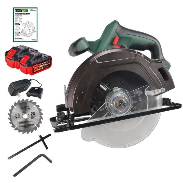 【機械堂】18V輕型電圓鋸-雙電池套組(圓鋸機 E平台)