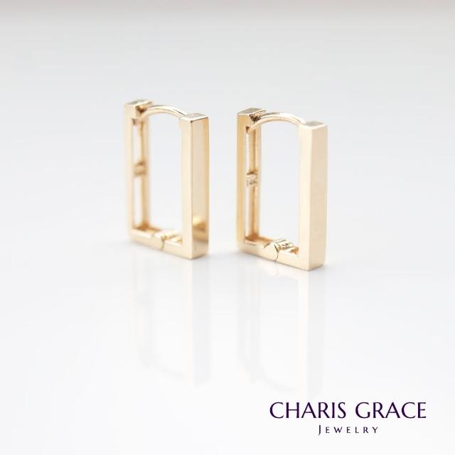CHARIS & GRACE 佳立思珠寶【CHARIS & GRACE 佳立思珠寶】14K Medium Square Lock Earring 方形金耳扣耳環