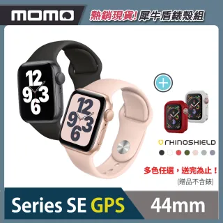 犀牛盾超值組【Apple 蘋果】Apple Watch SE GPS 44mm 鋁金屬錶殼搭配運動錶帶
