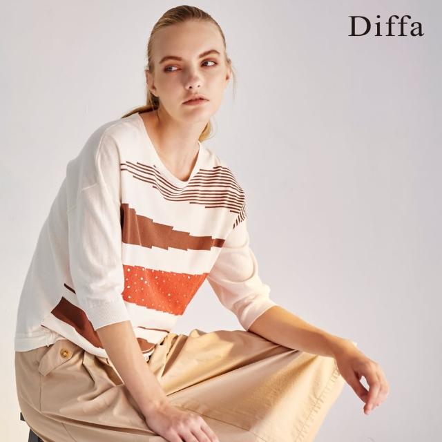 【Diffa】幾何造型亮片線衫