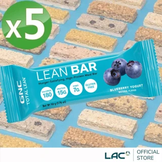 【LAC 利維喜】5入組 GNC健安喜 TotalLean營養棒-藍莓優格(低卡/3倍蛋白質/膳食纖維)