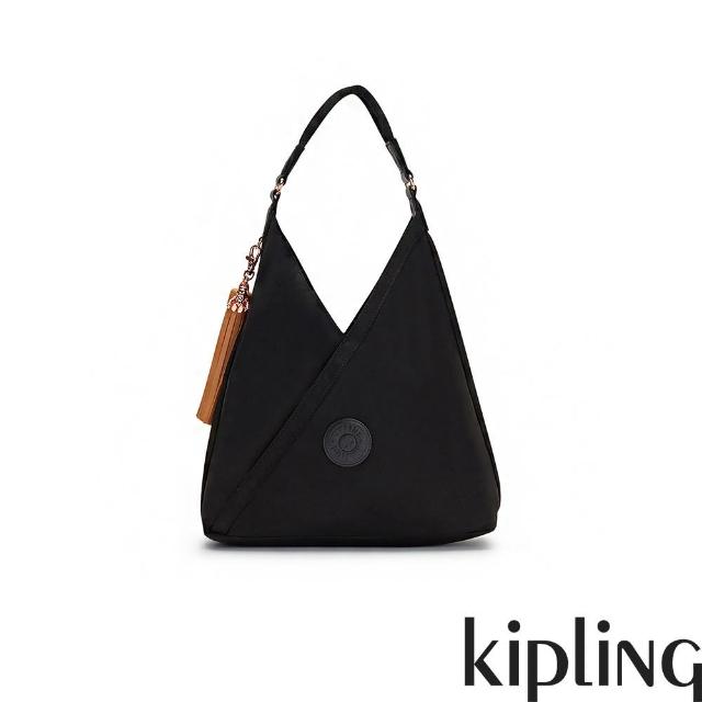 KIPLING【KIPLING】率性玫瑰金細節黑色大容量造型手提肩背包-OLINA S