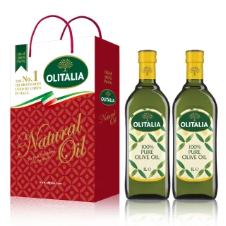 【Olitalia奧利塔】純橄欖油1000mlx4瓶-禮盒組(+特級初榨橄欖油250mlx1瓶)