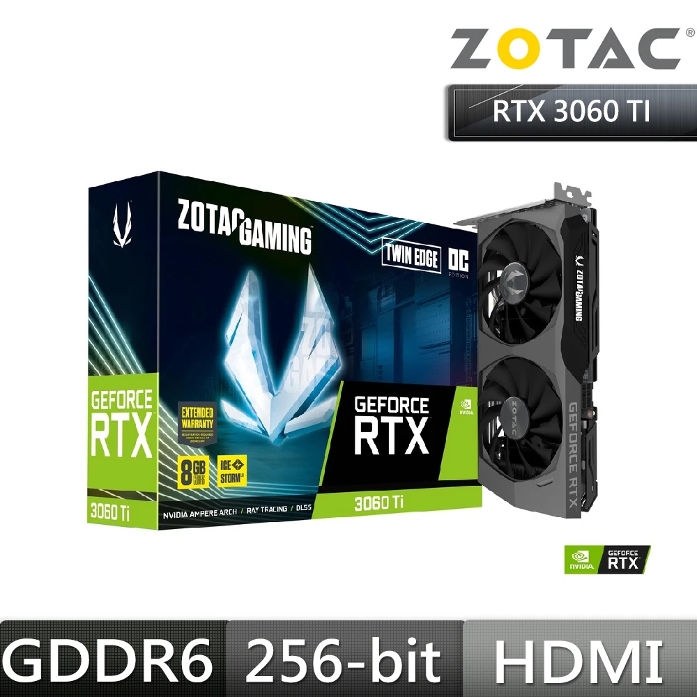 【ZOTAC 索泰】GAMING GeForce RTX 3060 Ti Twin Edge OC LHR