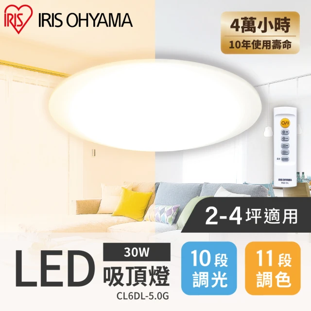 IRIS【IRIS】LED圓盤吸頂燈 5.0系列 可調光/可變色 CL6DL(3坪適用/可調光/可變色/遙控開關)