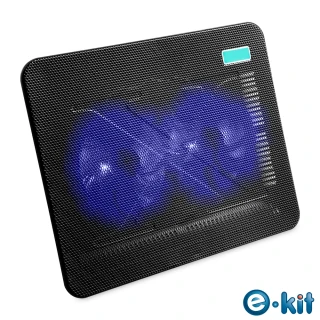 【e-Kit 逸奇】11cm雙風扇超薄筆電散熱墊-黑(CKT-N192_BK)