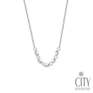【City Diamond 引雅】天然橢圓5顆珍珠水晶項鍊