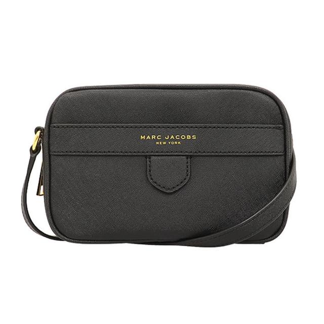 【MARC JACOBS 馬克賈伯】簡約黑MJ logo防刮皮革相機包(M0016704-001)