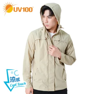 【UV100】抗UV-涼感多口袋連帽男外套-帽可拆 AB20009(涼感、多口袋、透氣外套、抗UV)