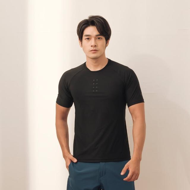 【EiDER】男排汗透氣抗菌多功能短袖圓領衫 / 21EDMM21239-黑(排汗透氣抗菌)