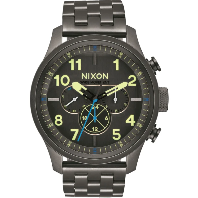 NIXON SAFARI DUAL TIME LEATHER 怒海潛龍時尚腕錶(A10811418)